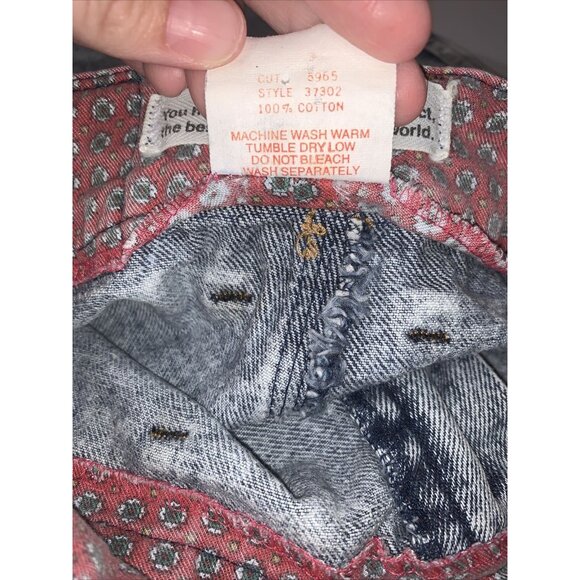 Vtg Bongo Acid Wash Denim Skirt Juniors Sz 5 Pencil - Picture 6 of 8